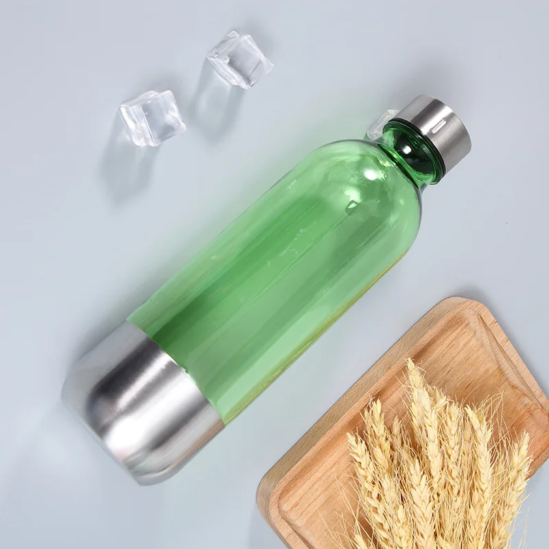 Wholesale 500ml Custom Logo Cola Shaped  Outdoor Sport Plastic Water Bottle With Stainless Steel Lid