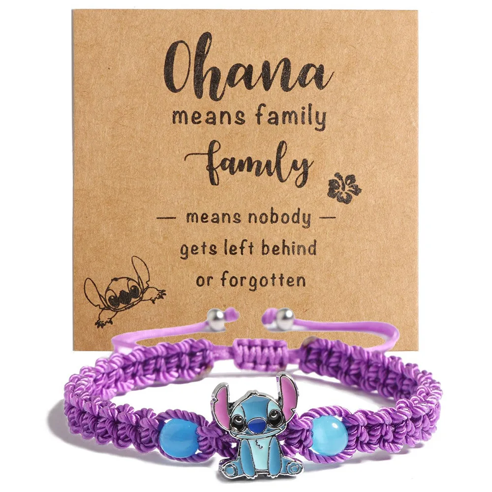 Лило и стежок браслет Ohana означает семейный аксессуары плетеный для ее пары
