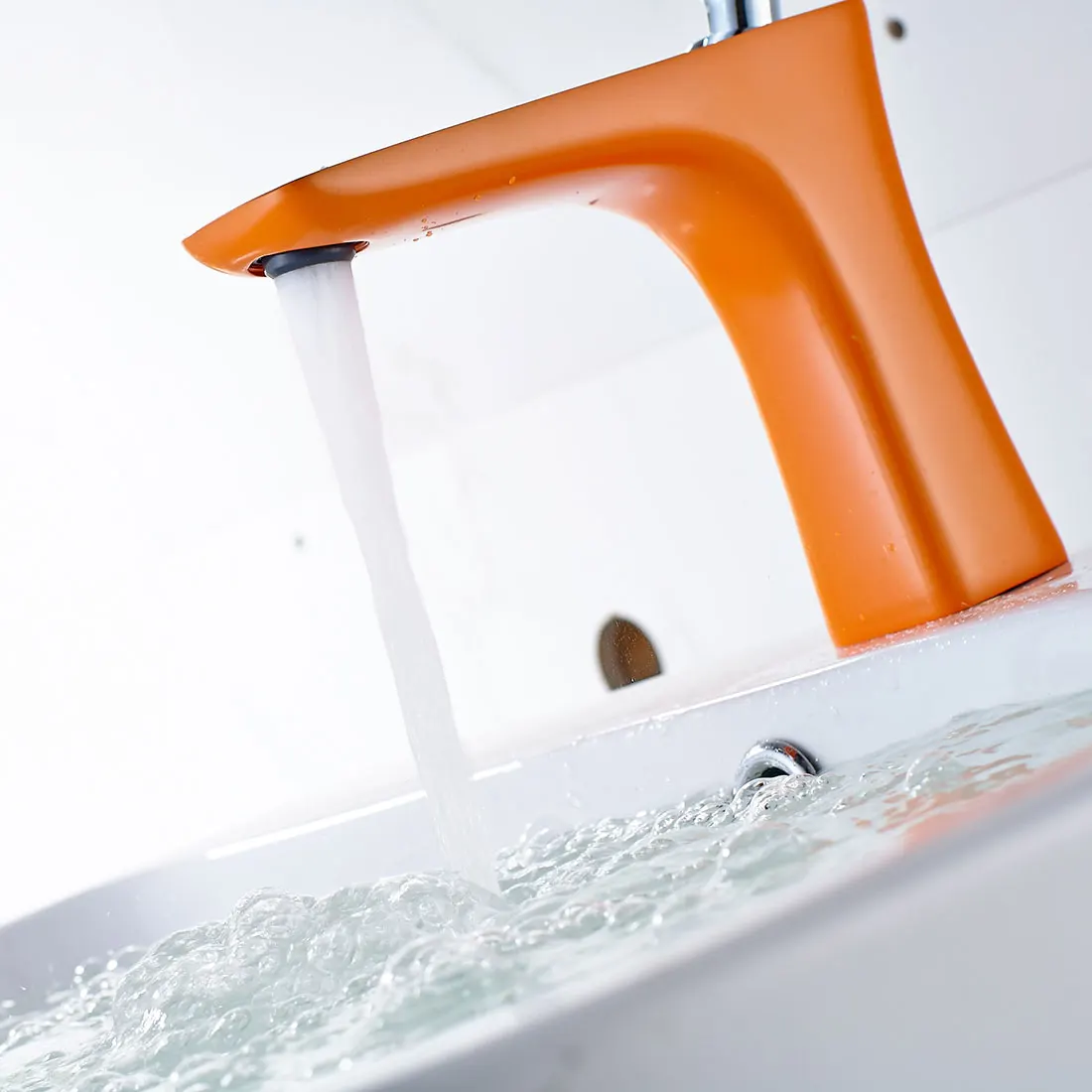 Luxury stainless steel brass chrome orange painting bathroom basin
