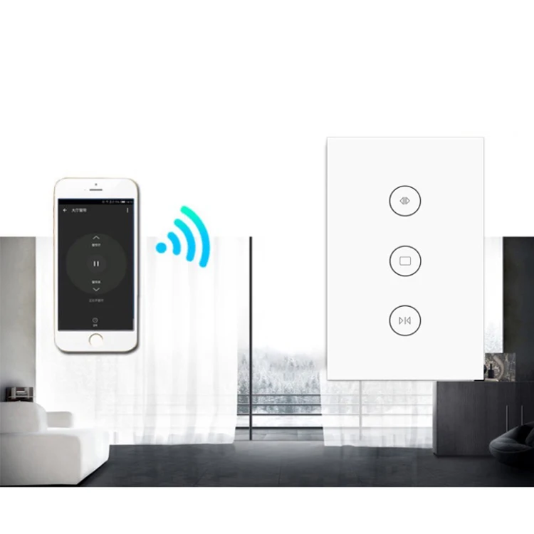Tuya Life App Control Touch Screen Smart Wifi Curtain Switch Google Wifi
