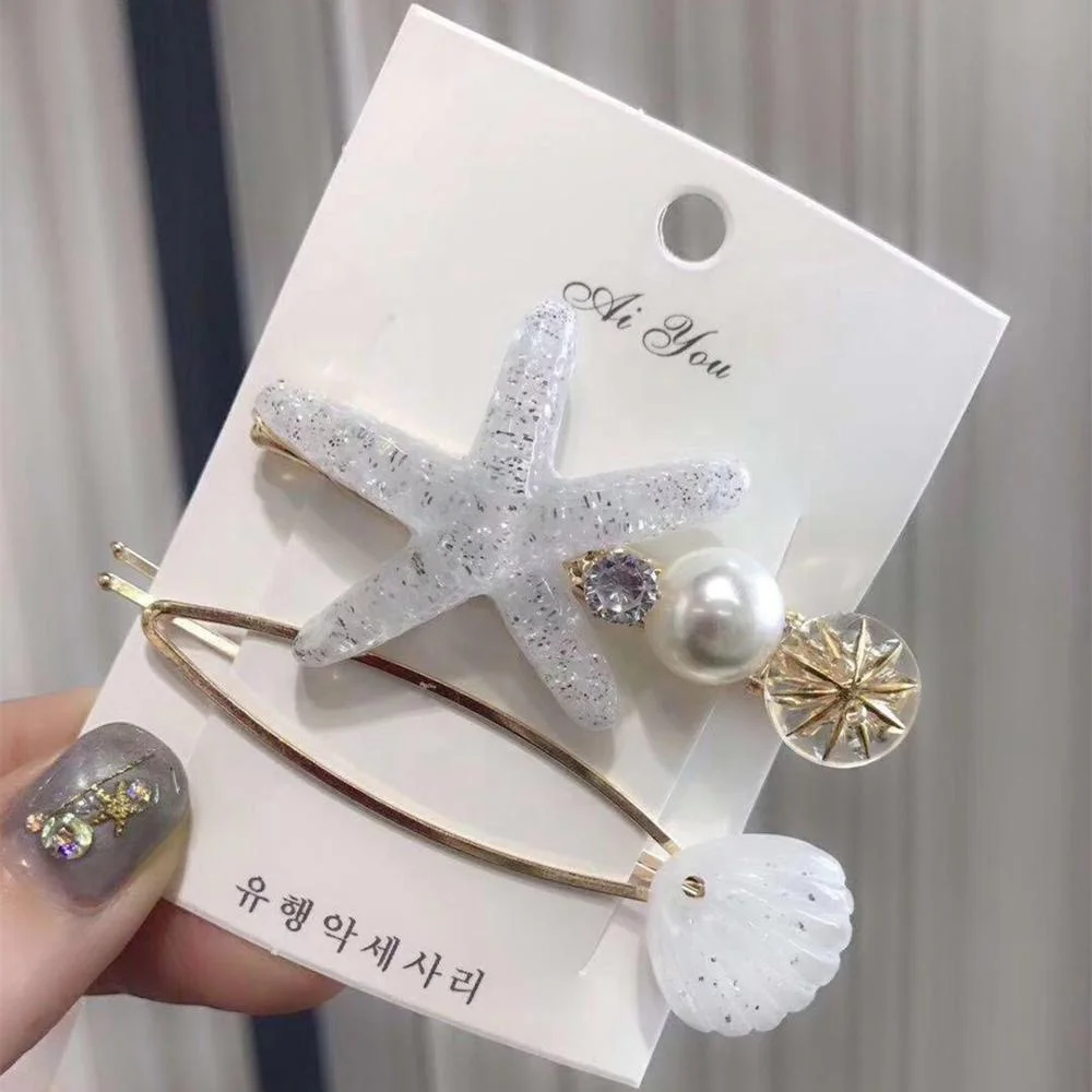 Модная шикарная Пляжная Жизнь Милая ракушка Морская звезда Аксессуары для девочек заколки для волос женская заколка для волос