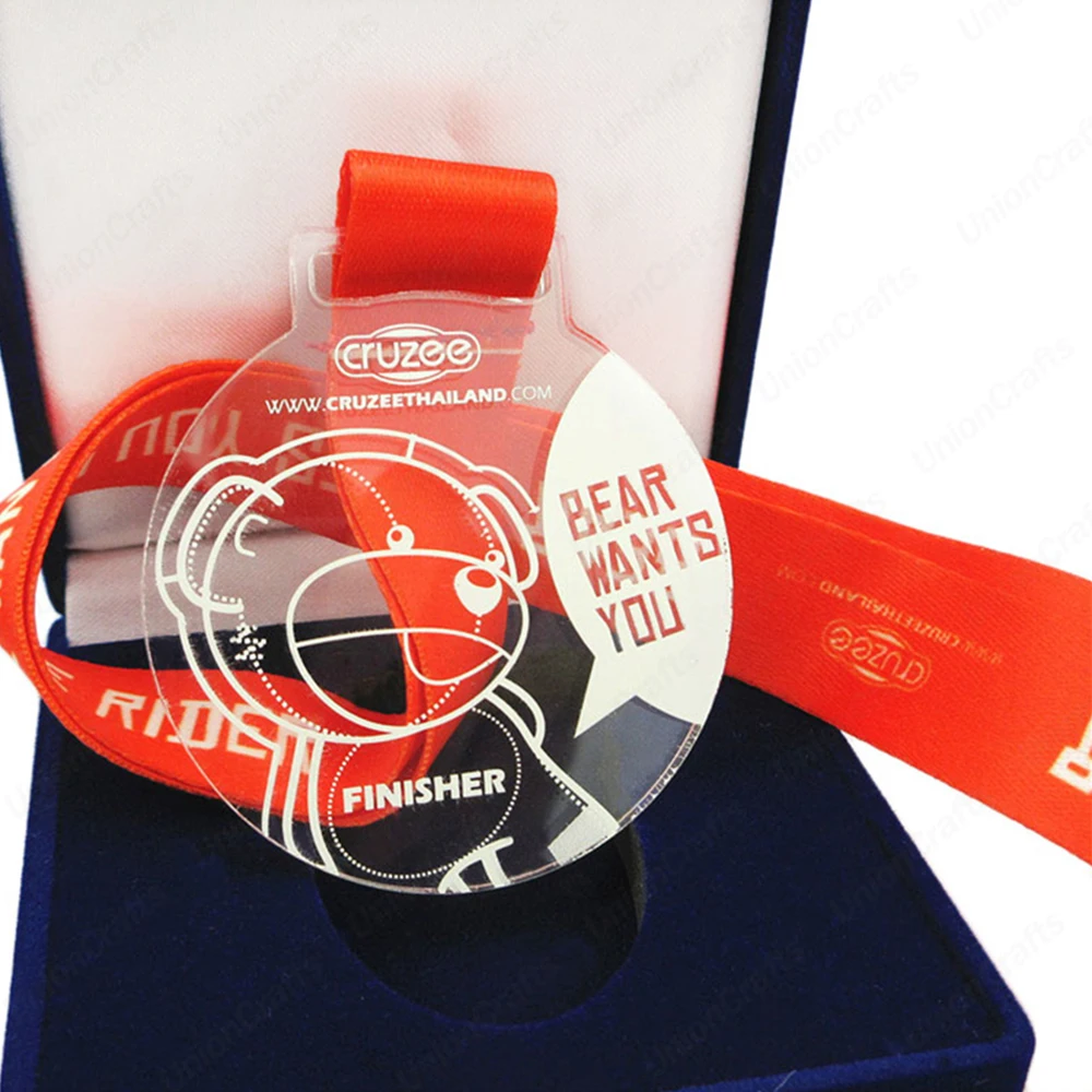 Free customized design medal hanger sublimate blank sports competitions souvenir events glass key crystal medal