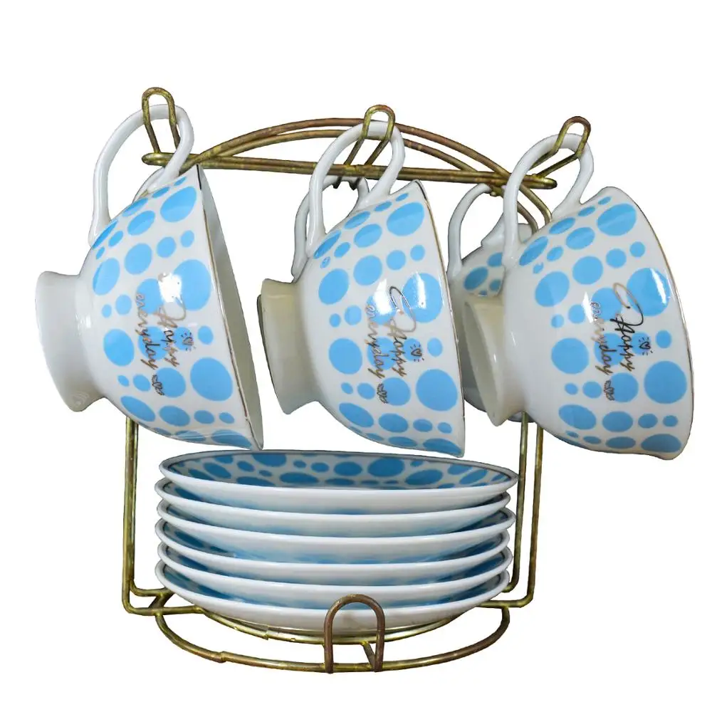 Antique Customized Fine Porcelain Ceramic Coffee Cups And Saucers 12-piece