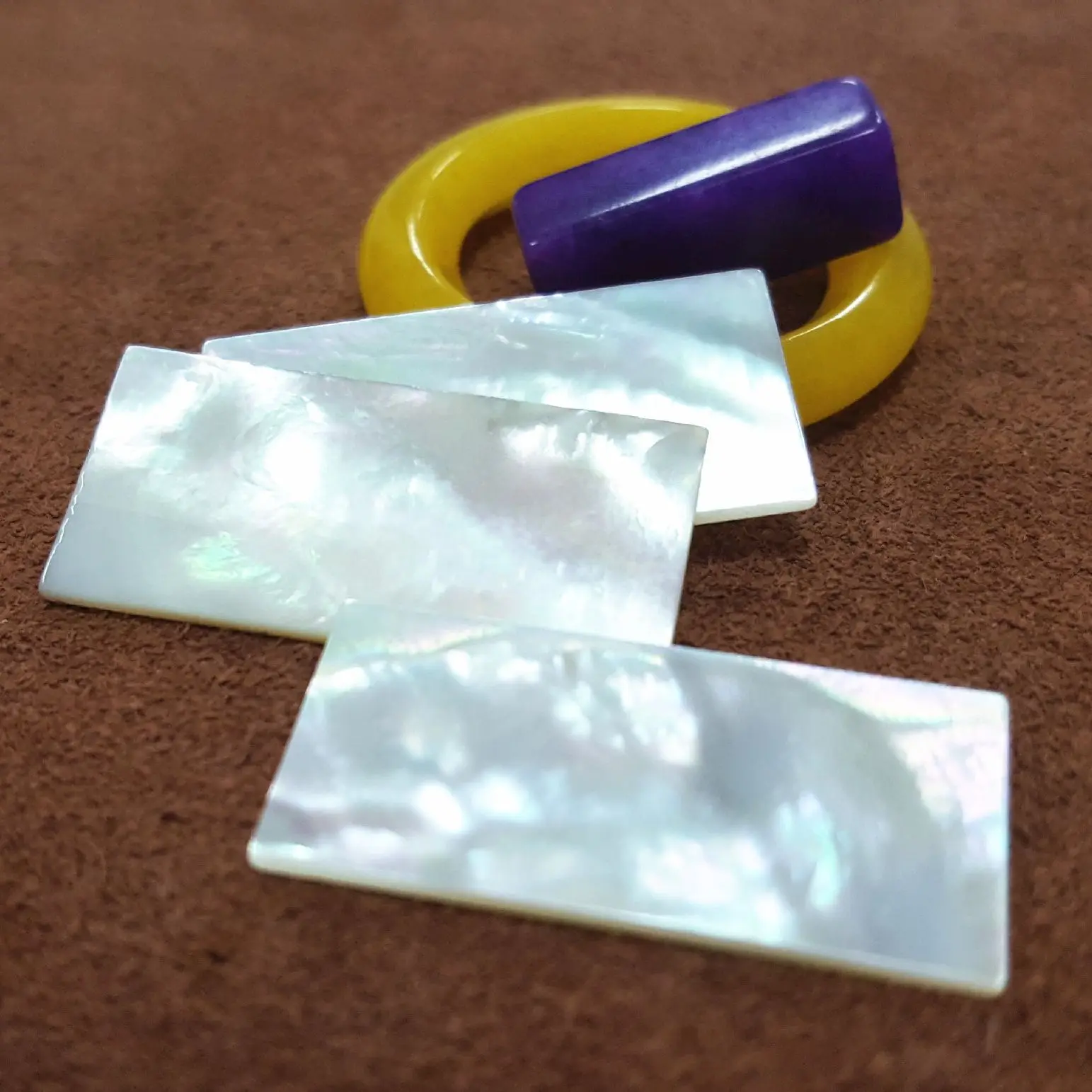 Custom natural seashell discs white rectangle mother of pearl shell