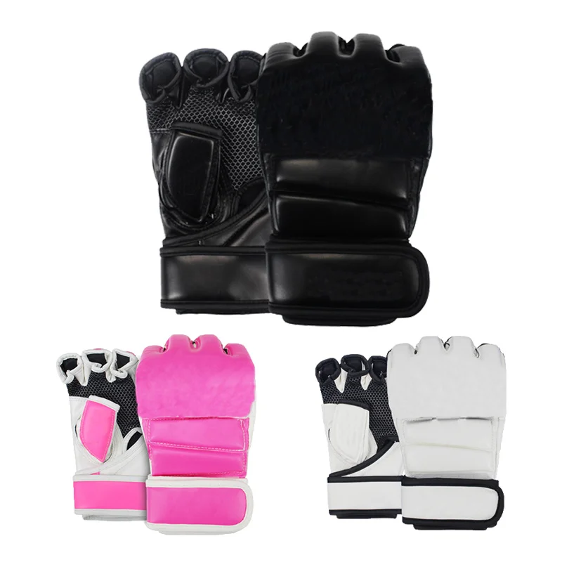 Women Men Punching Sports Martial Art Training Fighting Mitten Half Finger Boxing Gloves