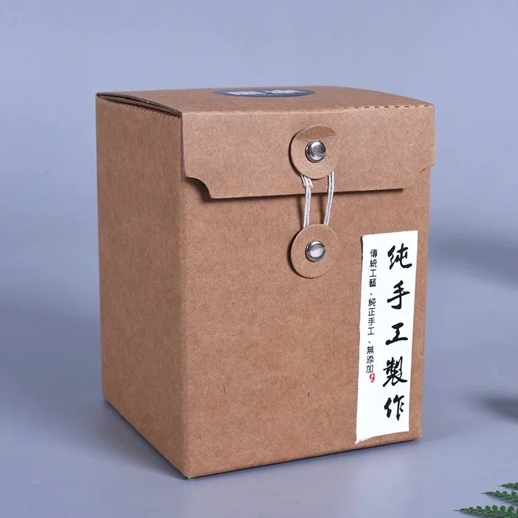 Custom Recyclable Kraft Paper Corrugated Paper String Tie Box CMYK Printing Folding Boxes with String Tie
