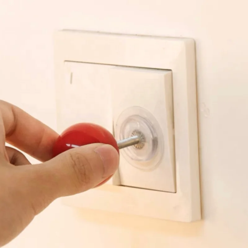 Red ball switch decorative small ornaments wall stickers socket arcade rocker ball paste nut