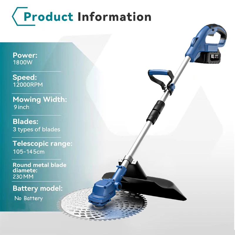 21V Rechargeable Grass Trimmer Cordless Grass Cutter Machine Household Small Weeder Battery Powered Electric Lawn Mower