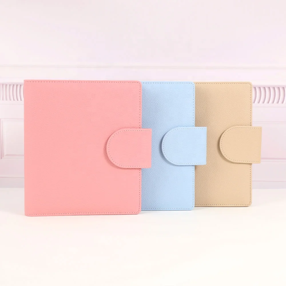 Hongbo New Spiral A5 35MM Rose Gold Ring Embossed Luxe Pebble Leather Budget Binder Planner as Agenda/Notebook/Ringbook Cover