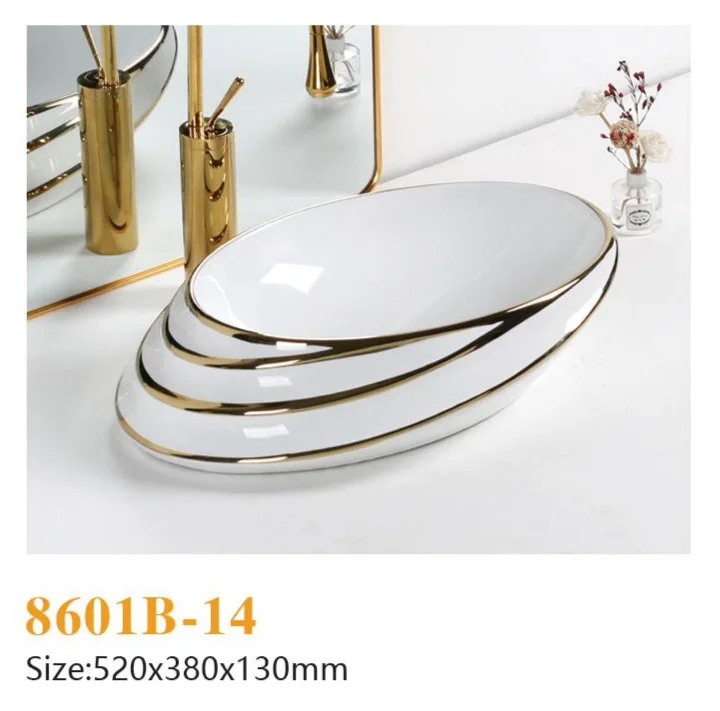 modern white bathroom vessel sink countertop washbasin ceramic art hand wash basin