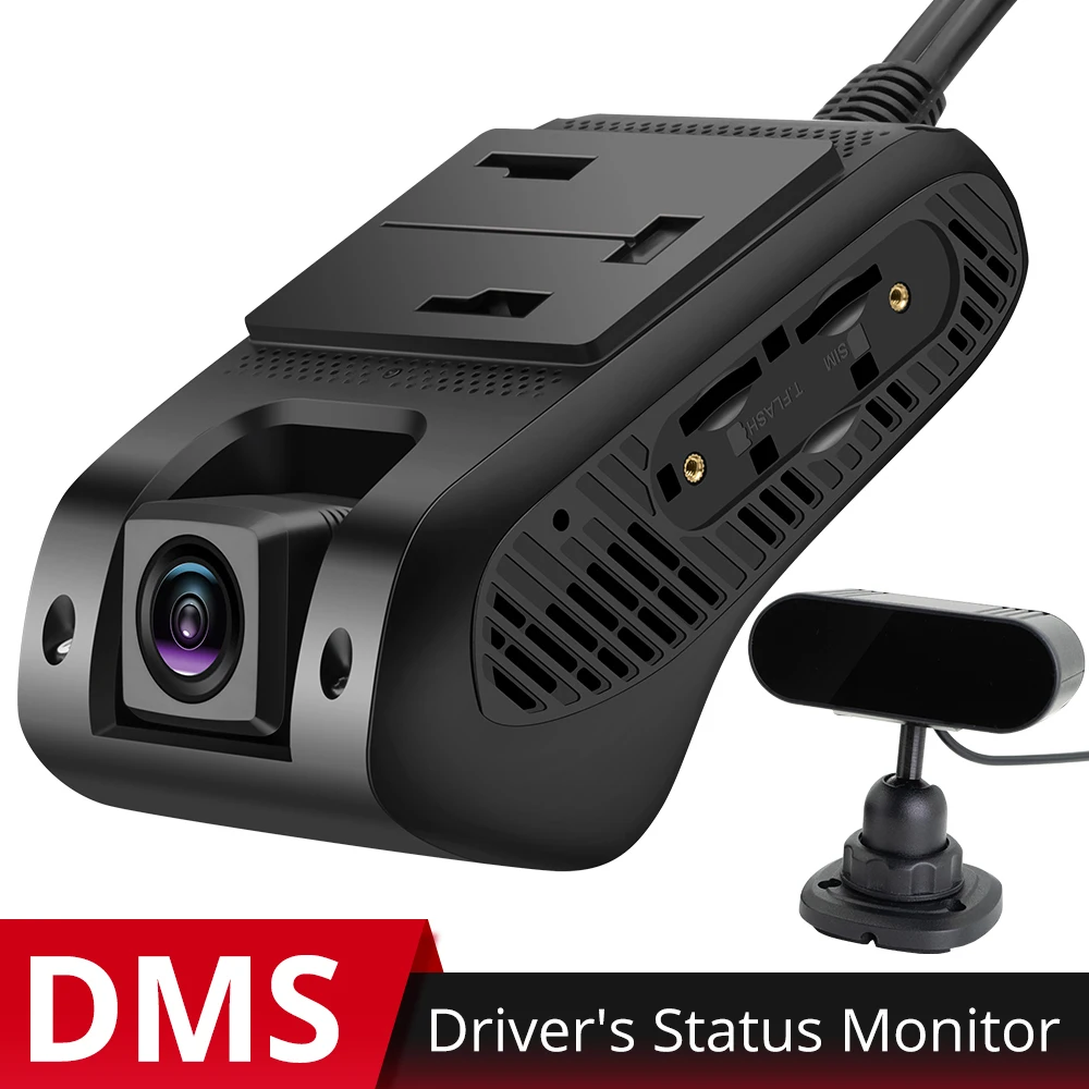 Telematics 1080P 4G Dashcam Car DVR Camera GPS Tracking with DMS Camera for Fatigue Alert and Other Improper Driver Behavior