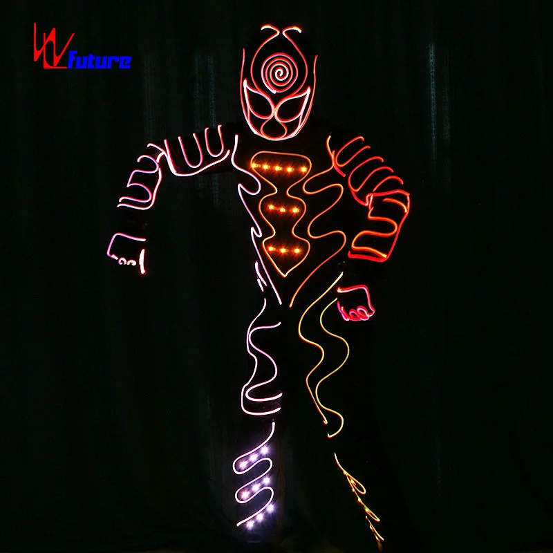Unisex Customizable LED Robot Costume Economical Future Robot Stage Wear Kids Wedding Ballroom Jazz Dance Sequin Dance Dress