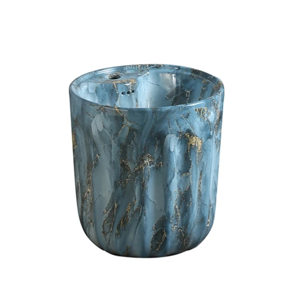 Luxury Bathroom Ceramic Sinks Round Shape Wall Hung Marble Design