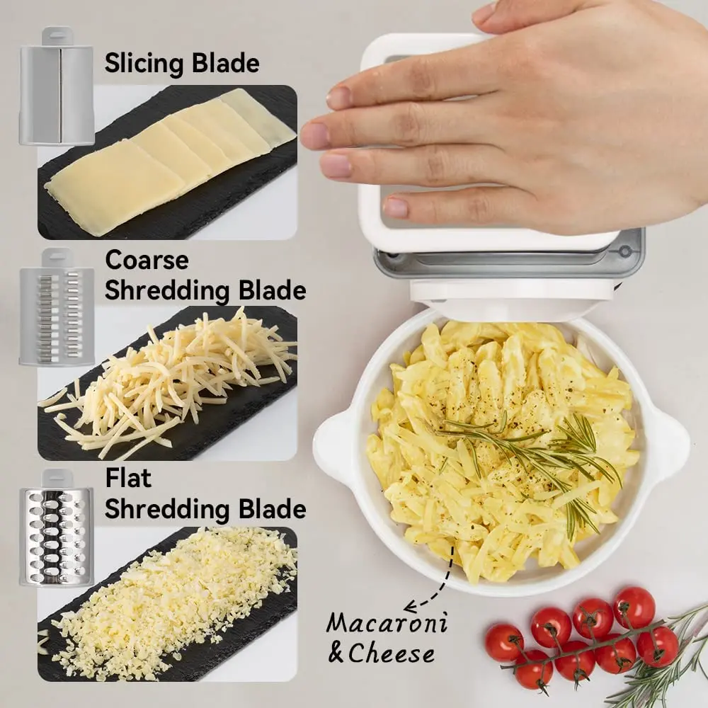 New Kitchen 3 in 1 Vegetable Shredder Grater Slicer  Rotary Cheese Grater Round Mandoline Vegetable Cutter