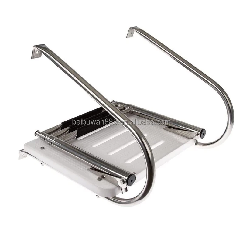 3 Step In-board Outboard Transom Platform Telescoping Boat Ladder Swimming Telescopic Ladder Marine Parts Boat Accessories 1 PC
