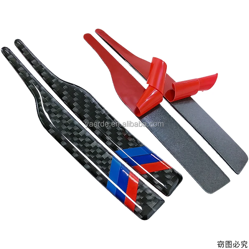 tricolor German flag colors Solid color carbon fiber Car carbon fiber mirror anti-collision scrape strip Car Stickers For BMW