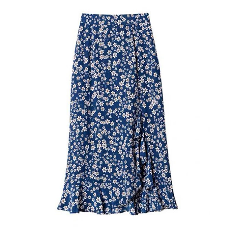 High Waist Skirt Women  Silk Ruffle Multi Layers Flower  Skirts For Women