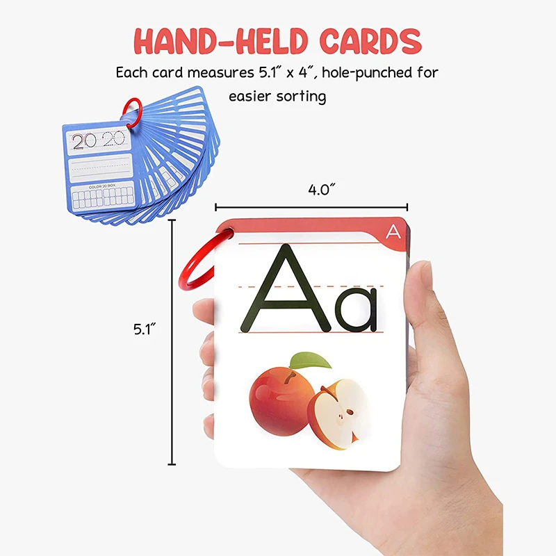 Custom animal arabic numbers english alphabet learning dry erasable flash cards Memory games printing services