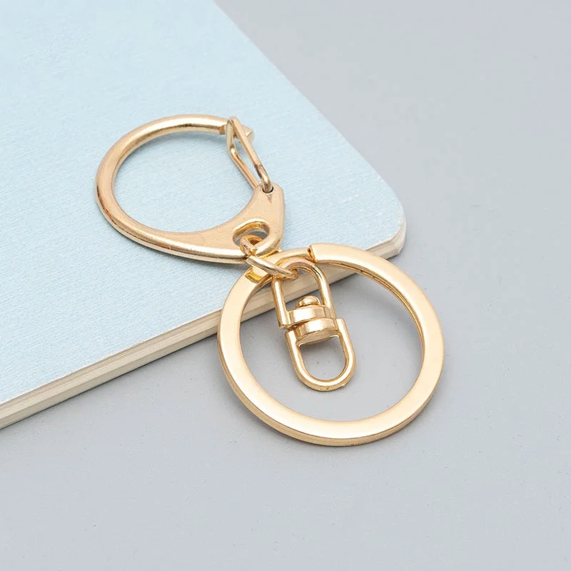Personalized 30mm Key Ring D Buckle Three-Piece Set 8-Figure DIY Jewelry Accessories Handmade Metal Hardware Keychains