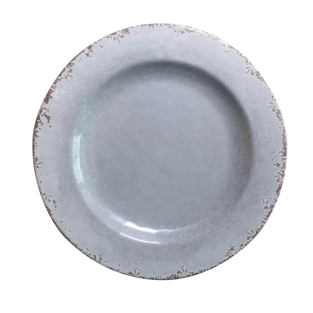
Competitive Price 11 inch Grey Color Ice Cracked Melamine Plate in Stock 
