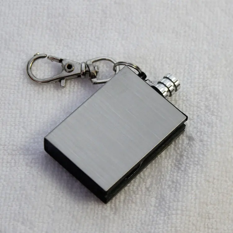 JK-DHS-055 Permanent Stainless Steel Flint Fire Starter Square Match Lighter Cigarette Accessories Fire Starter Lighter