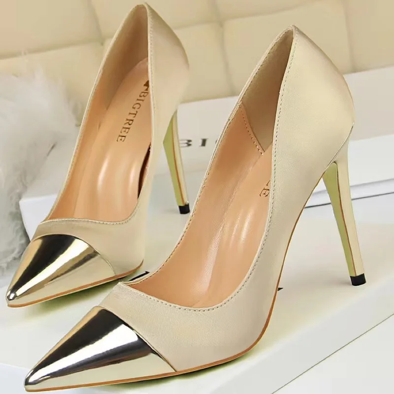 New arrival 2023 hot selling big tree women banquet stiletto heel shoes ladies fashion wedding pumps shoes