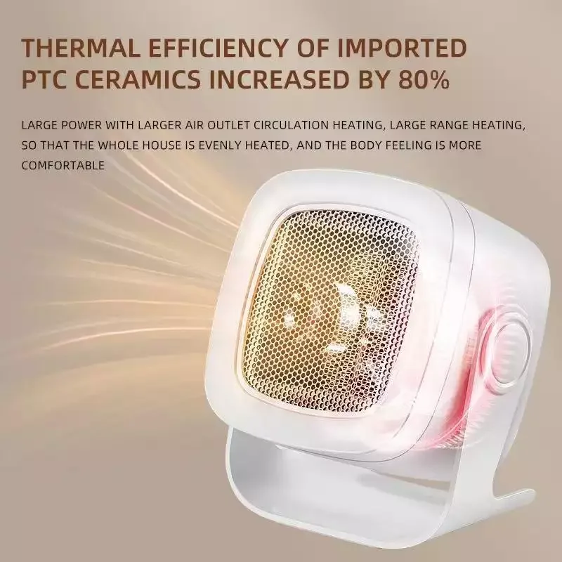 Portable Room Electric Fan Heater 800w Plug In Space Heater Fan PTC Bathroom Heater Indoor Usage For Winter