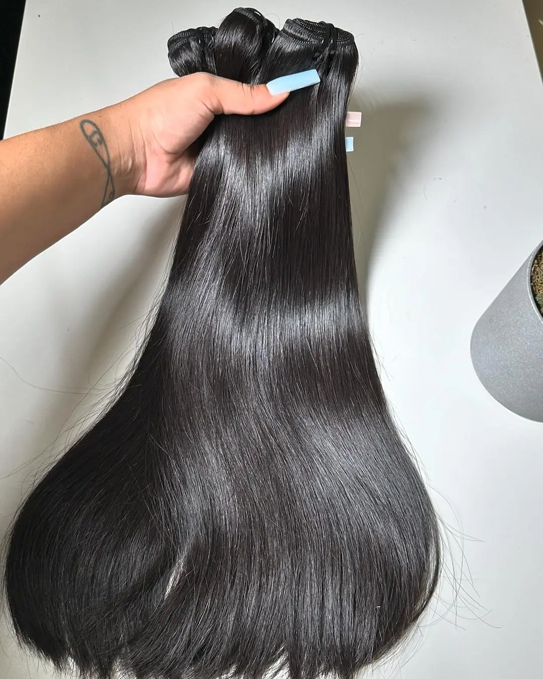 Bundle deal 3 pieces free shipping  , natural raw virgin brazilian hair , Raw material   double drawn hair wholesale