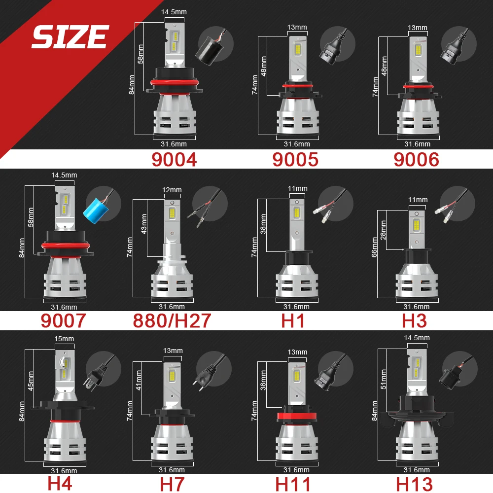 
Auto car Cheap 9005 9006 H7 H4 H15 8000Lm Car Led Light Bulb,Fan Cooling M2 C6 H7 H4 Led Headlight 