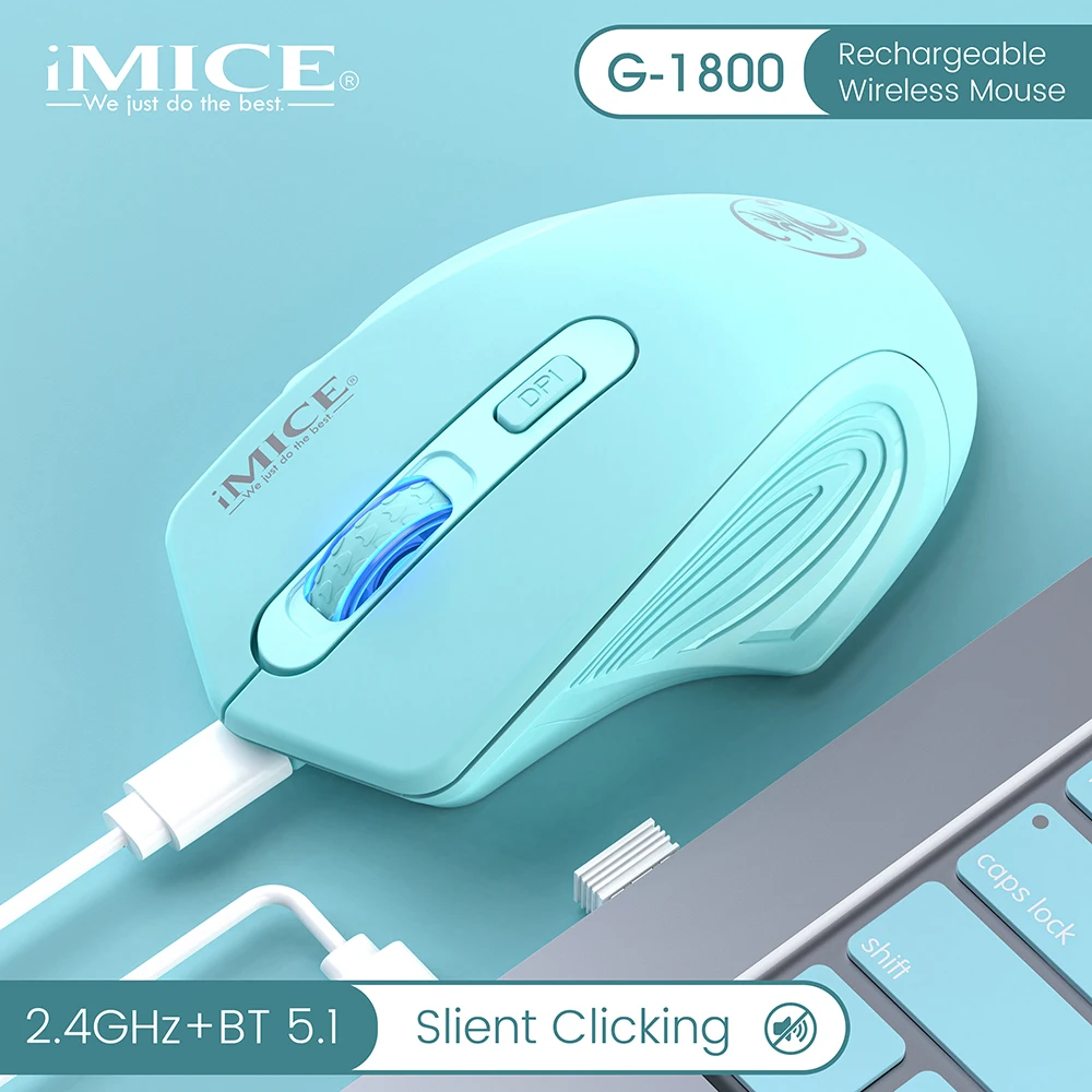 Top Sale Huayi Mouse Wireless Ergonomic Mouse 1600 DPI Silent 4 Buttons  LED Backlit  For MacBook Tablet Laptop Mute Mice Quiet