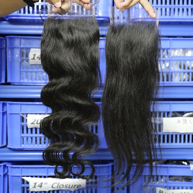 
Hd Lace Closure Brazilian Straight Transparent Lace Frontal Human Hair Pre Plucked With Baby Hair 4x4 Silk Base Lace Closure 