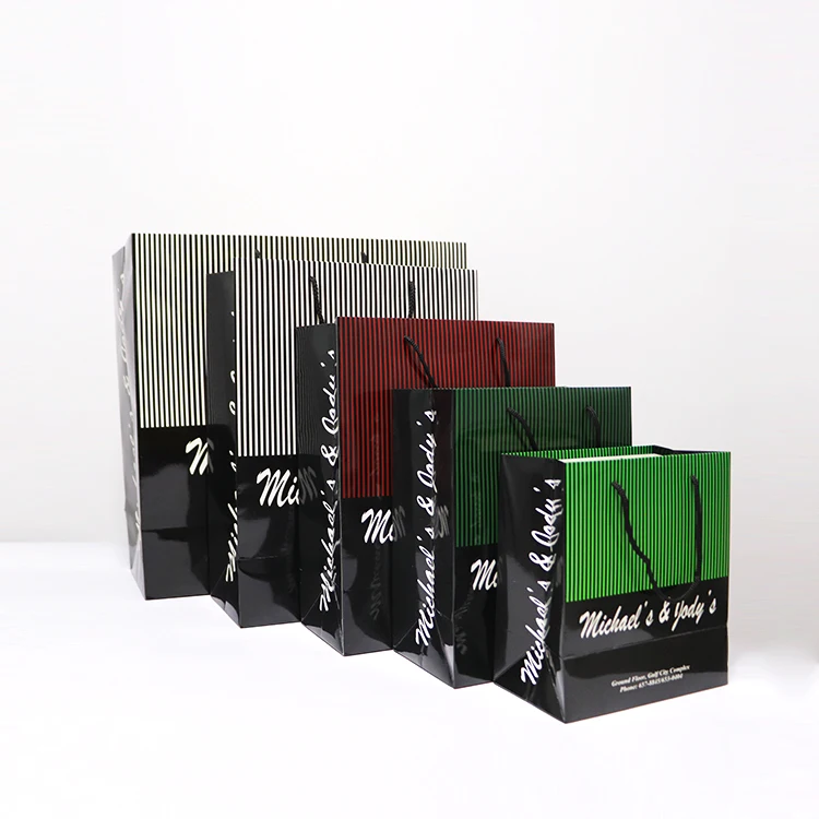 custom printed luxury cardboard paper bag with logo print
