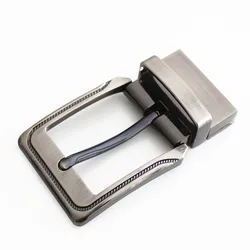 Brushed 3.5cm Rotating Zinc Alloy Metal Reversible Belt Pin Buckle
