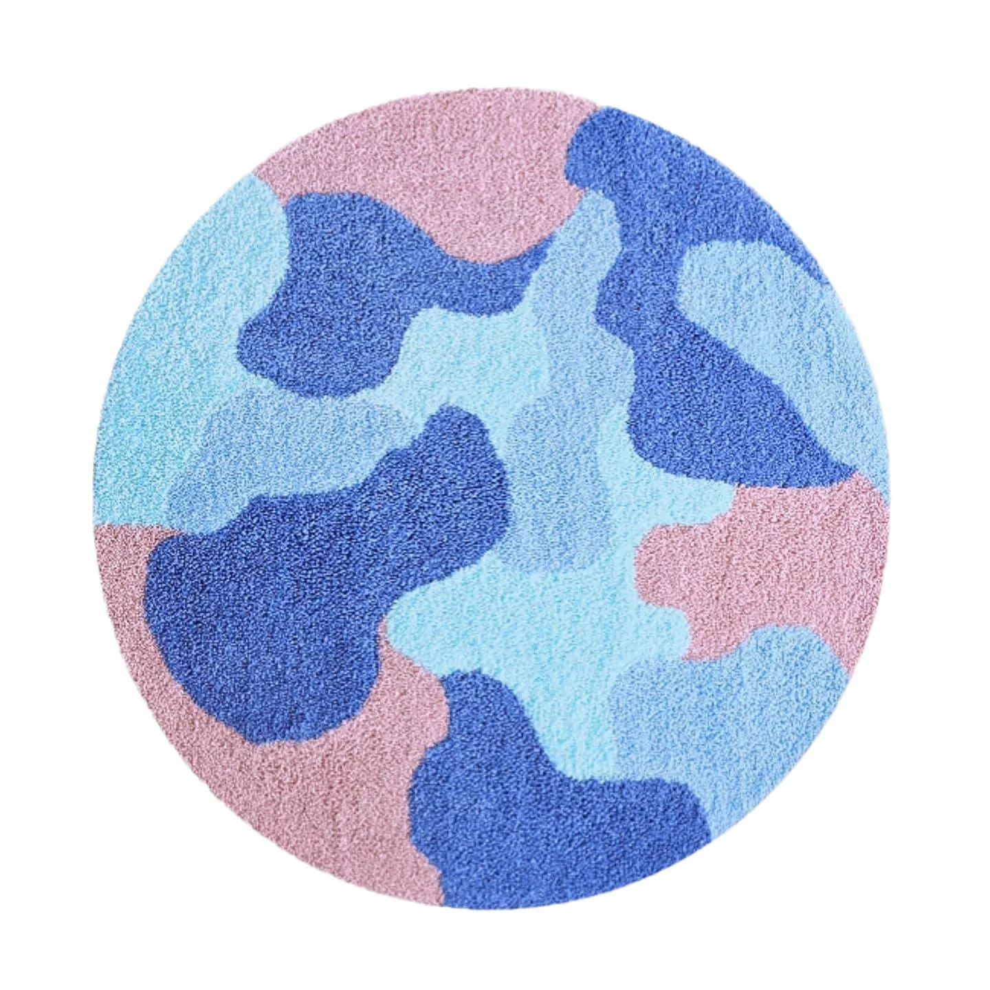 Tufted Microfiber Bath Mat for Bathroom Machine Washable Soft Absorbent Cute Round Bath Mat for Bathroom Sink