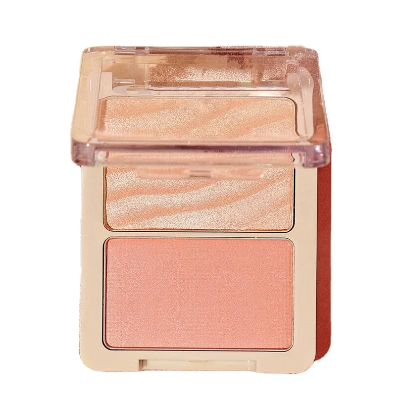 Custom Makeup Private Label Contour Blush and Highlighter Palette 2 in 1 OEM ODM  Blush Palette Blusher