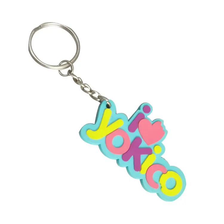 Factory Promotional Cute High Quality custom Soft Pvc Keychain with bee rectangle round customized shape