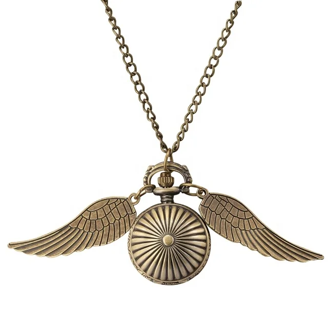 Luxury Little Cute Golden Ball Quartz Pendant Pocket Watch with Necklace Chain