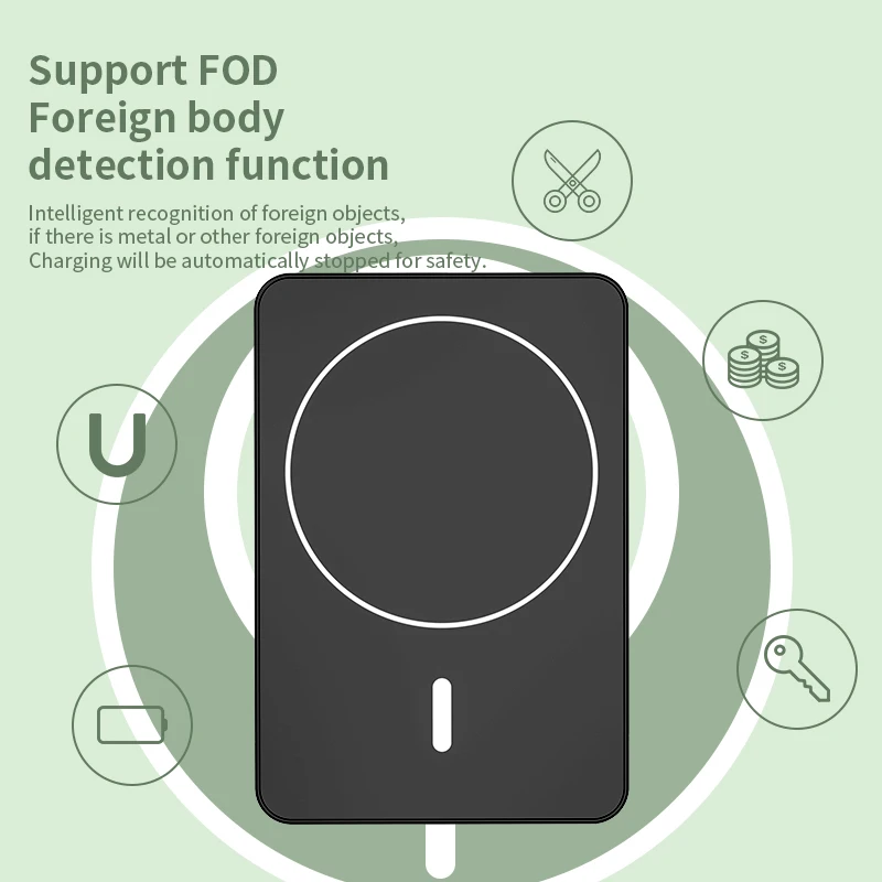 15W OEM Mobile Charge Mini 5000mah Magnetic Wireless Power Bank with Wireless Charging 3.0