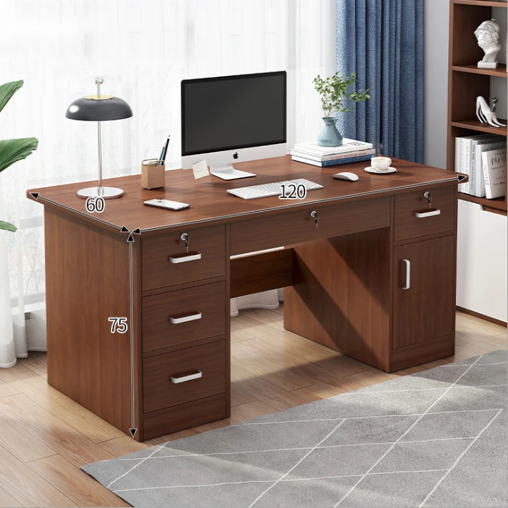 Classic unique study table ergonomic drawer brown bedroom High Quality luxury wooden office computer desk