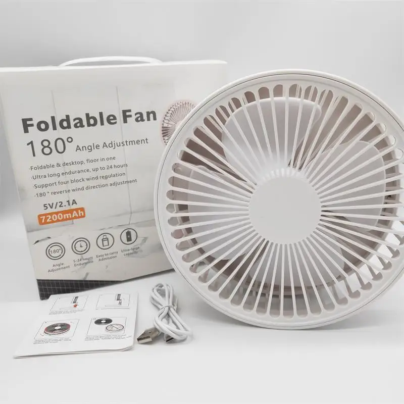 Rechargeable Mobile Phone Electronics Stretching Fan Usb Power Bank 3600Mah Fan Portable Strong Wind Fan For Summer Outing