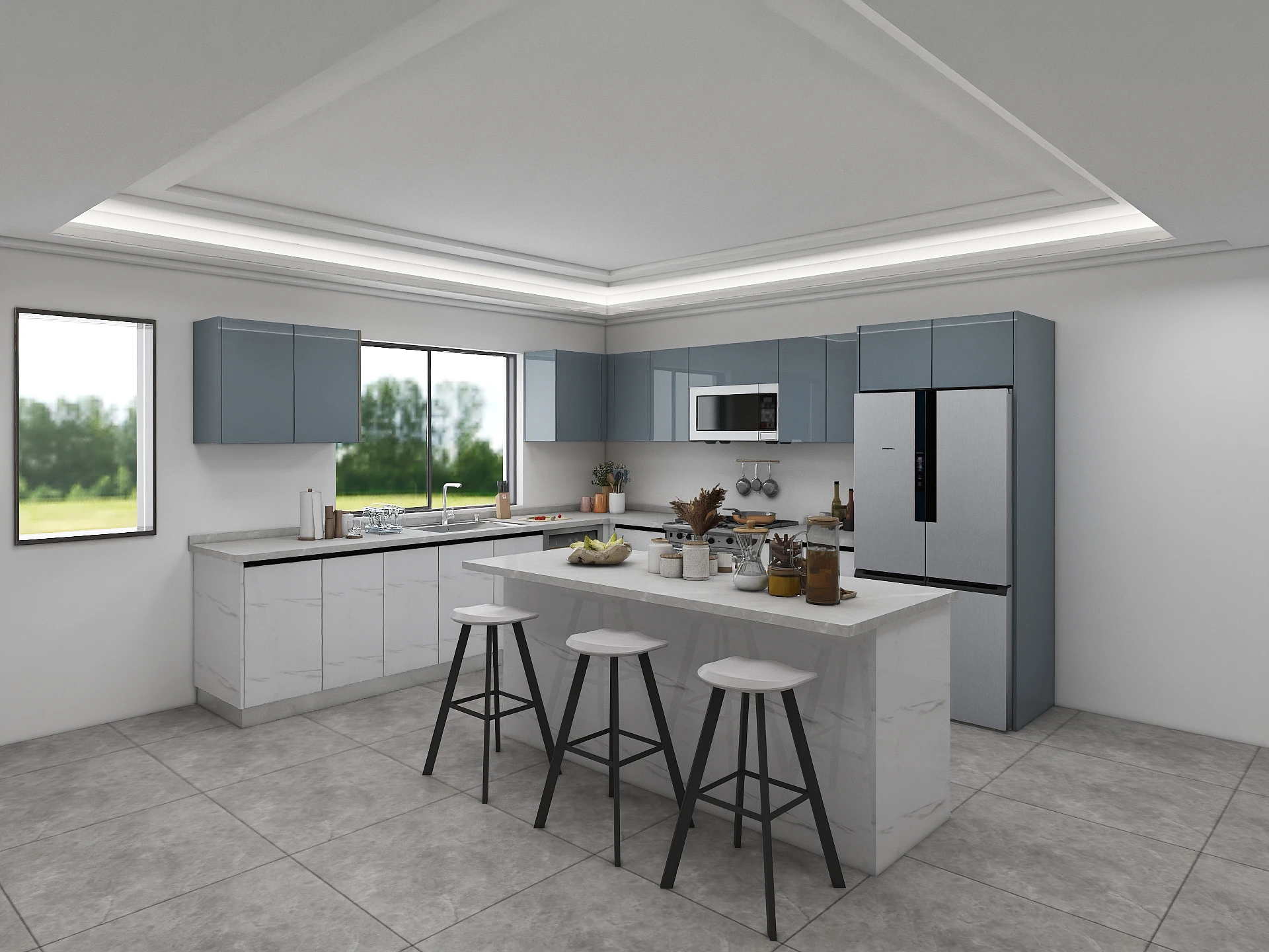 Apartment Modular White Kitchen Furniture Design Kitchen Cabinets Metal Kitchen Cabinet Modern Design