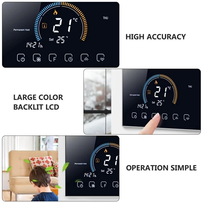 Hot sell hvac 24v heat pump thermostat wifi programmable thermostat for heat pump