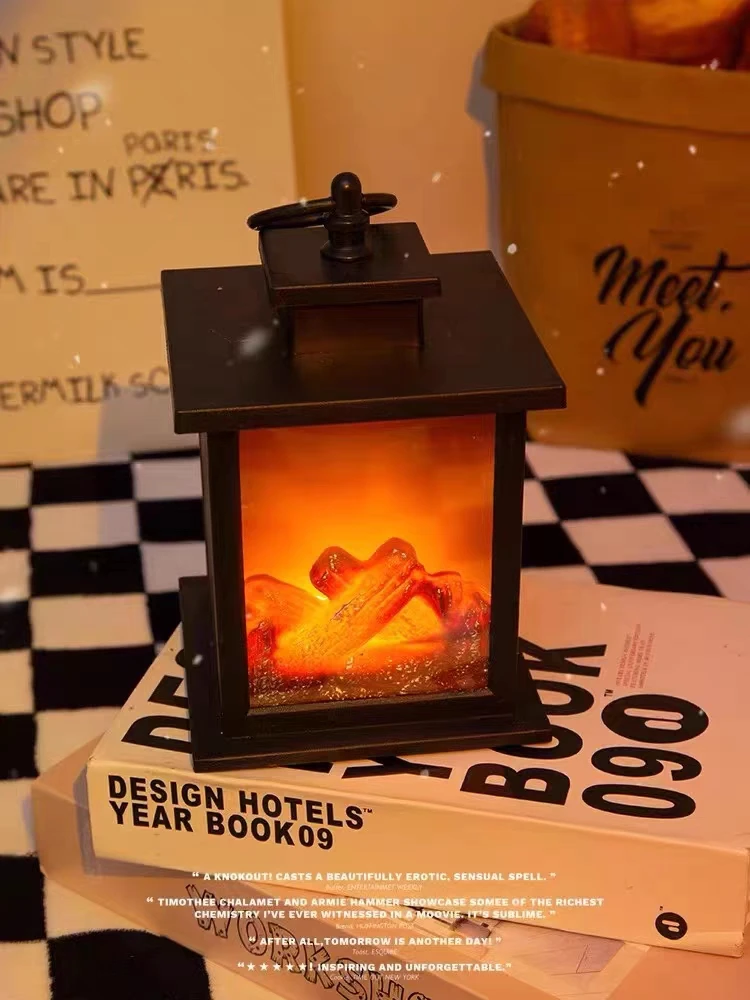 Craft Wind lamp Warm and Beautiful  New Model Simulated Flame Fireplace Light Intelligent Touch Switch Simulated Charcoal Decor