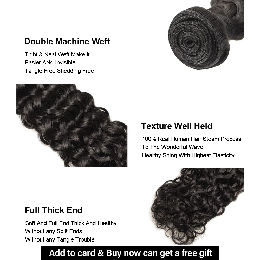 1/3/4 bunch Brazilian hair deep wavy hair bunch 100% real human hair Remy wig 8-30 inch without knots and no shedding wholesale