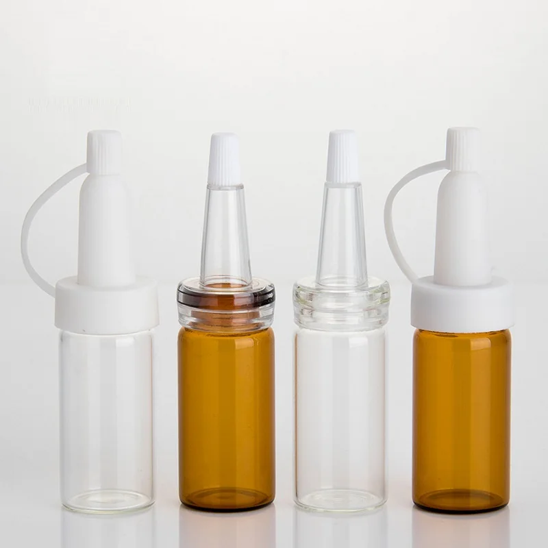 
3ml 4ml 5ml 8ml 10ml round amber clear glass vial with plastic dropper cap for essential oil serum perfume oil 