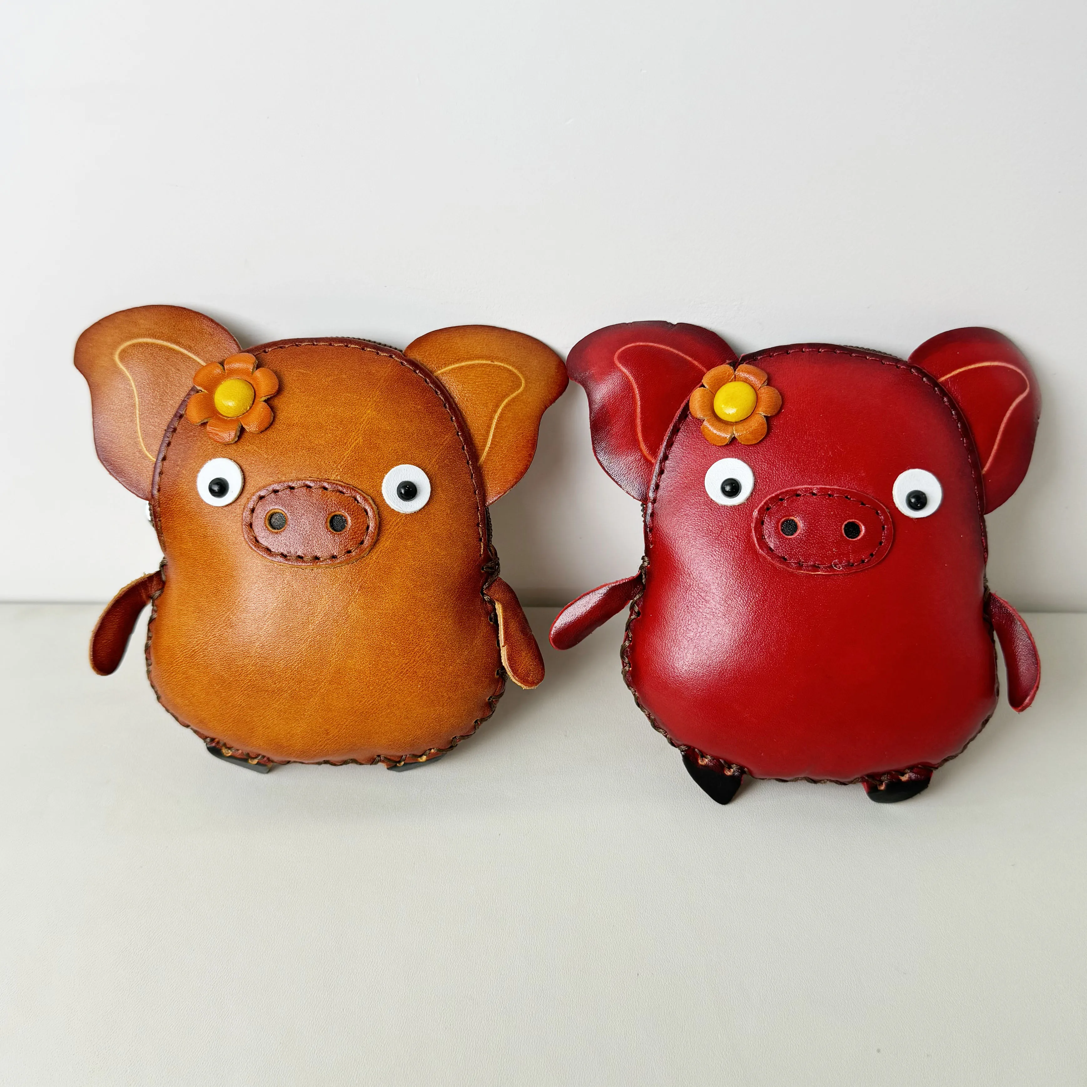 CP-026 поросенок в виде животного винтажный подарок из воловьей кожи милый кошелек ручной работы