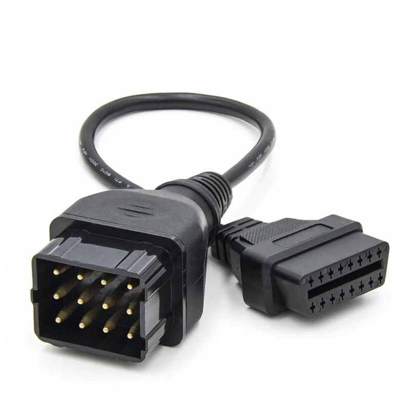 Male OBD 2 16 16Pin to OBD1 12 Pin 12Pin Connector Adapter Truck OBD2 Diagnostic Cable For Renault 460