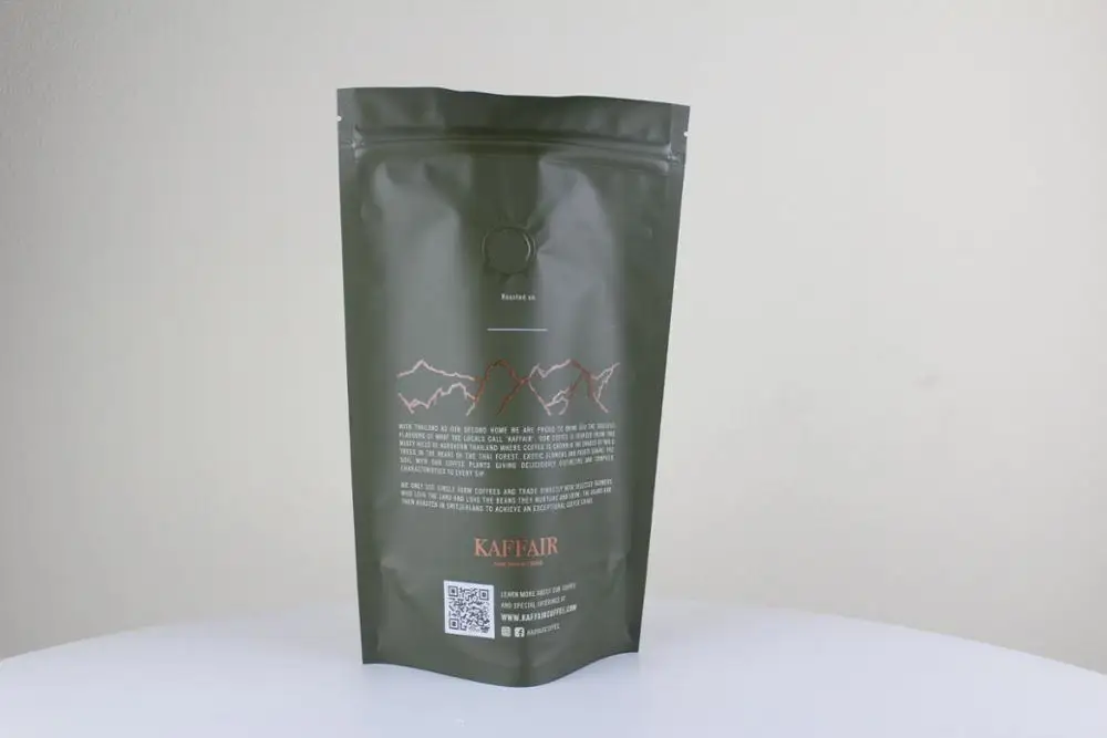 Низкий минимальный заказ, пакет из алюминиевой фольги на молнии, стоячий Матовый Черный Принт, 250 г, пакет кофейных зерен с клапаном