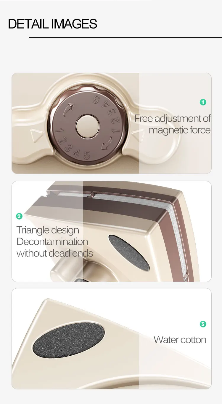 Household Cleaning Tool Hot Sell Double Two Sided Magnet Glass Window Squeegee Cleaner Magnetic Window Washer