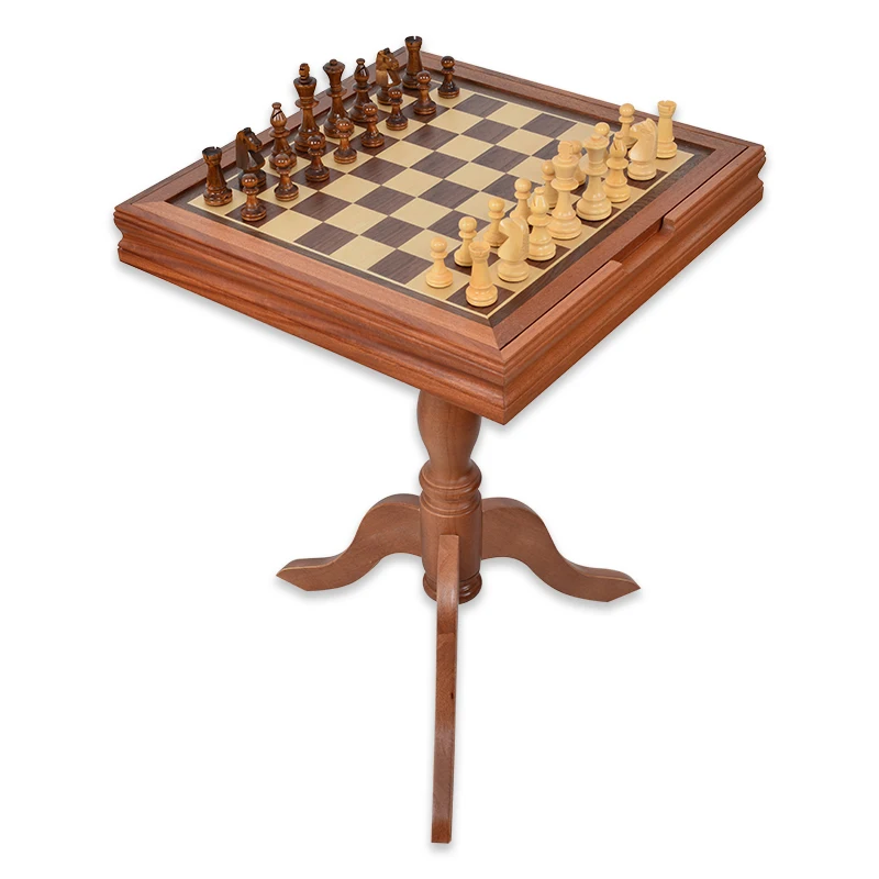 3 in 1 Chess Board Table Game Board Rustic Living Room Decor end Table Small Side Table